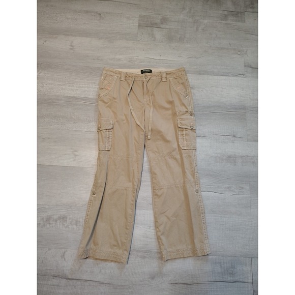 Eddie Bauer Hiking Pants Lightweight Cargo Outdoors Solid Beige 12P Womens - Picture 1 of 8
